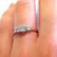 Modern engagement ring, Three stone ring, Round diamond engagement ring, Diamond engagement ring, 18k gold engagement diamond ring