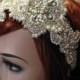 Handmade Beaded Bridal Headband, Bridal Head dress, Bridal Hair Accessories, Bridal Veils, Bridal Hair Jewelry, Bridal Head pieces