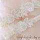 Wedding Garter Set, White Embroidery Flower Lace with Crystal Stone Wedding Garter Set, White Wedding Garter Set/ GT-34A