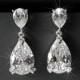 Crystal Bridal Earrings, Teardrop Crystal Silver Earrings, Wedding Jewelry, Cubic Zirconia Bridal Earrings, Wedding Jewelry, Crystal Jewelry