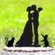Cake topper with cats,silhouette cake topper with two cats,cats cake topper,wedding cake topper with cats,cake topper cats,Cat wedding(2020)
