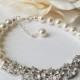 Pearl Bridal Bracelet, Wedding Bracelet, Swarovski White Pearl Silver Bracelet, Wedding Jewelry, Bridal Pearl Jewelry Pearl Crystal Bracelet