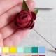 Suit flower lapel pin Small burgundy peony Floral boutonniere Wedding buttonhole pin for men Bridesmaid gift favors Cloth brooch for women