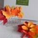 Fall wedding hair comb Boutonniere set Autumn headpiece Leaves hair piece Bridal hairpiece Rustic wedding accessories