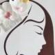 White orchid hair comb Tropical head piece Hawaiian flower hair piece Beach wedding hair clip Bridal floral accessory