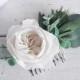 White and green floral hair comb Eucalyptus wedding hair piece Bridal hairpiece Greenery headpiece White rose hair comb