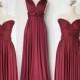 BB Floor length Maxi Infinity Multiway Convertible Formal Prom Bridesmaid dress in Wine red