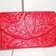Vintage Red Evening Bag, Red Beaded Clutch Handbag,  EB-0584