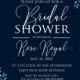 Navy blue pink roses royal indigo sapphire floral background wedding Invitation set PDF 5x7 in bridal shower create online