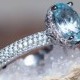 Aquamarine Engagement Ring - Adeline Ring with Diamonds and 8x10mm Oval cut Aquamarine by Laurie Sarah - LS5327
