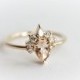 Ophelia Pear Peach Morganite & Diamond Crown Cluster Ring 