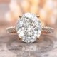 Custom Celebrity Oval Ring White Sapphire Engagement Ring  6 carat 12x10mm oval & 2 Sided Shank Diamonds