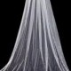 144" long crystal veil,  cathedral wedding veil, royal cathedral veil,  crystal cathedral wedding veil, crystal veil with blusher