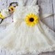 Sunflower Flower Girl Dress, Boho Wedding Dress, Lace Flower Girl Dresses,Rustic Country Wedding Dress,Ivory Lace Dress, Barn Wedding