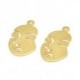 Brass Face Charms, 50 Raw Brass Face Charms With 1 Loop, Charms, Pendants (20x11x0.60mm) D608