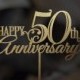 Anniversary cake topper -Happy Anniversary - Happy 50th Wedding Gift ,Topper gold glitter topper 50 years Anniversary, Happy 40th, 30th,60th
