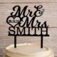 Custom Black Mr and Mrs Wedding Cake Topper 