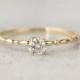 1/4ct Diamond engagement ring,brilliant cut, 4mm diamond, unique engagement ring, delicate diamond ring, 14k gold, rose gold, white gold