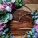 Mauve Roses and Succulents Floral Hoop Wreath 