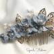 Something Blue Bridal Hair Comb, Bridal Hair Piece, Wedding Hair Comb, Blue Flower Bridal Headpiece, Floral Hair Comb