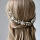 CROCUS Bridal Pearl Hair vine Comb Wedding Hair Comb vine, Hair Chain Bridal hair jewellery Wedding Hair Vine,  Bridal Hairpiece Comb