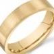 14k Yellow Gold Band (5mm) / PLAIN / Matte Brushed Flat + Comfort Fit / Men's Women's Wedding Ring