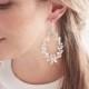 Floral Wedding Earrings, Floral Bridal Earrings, Wedding Jewelry, Bridal Earrings, Bridal Jewelry, Wedding Jewelry, Floral Earrings ~JE-4189