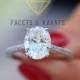 2 Carat Oval Engagement Ring Thin Band 14k Solid White Gold Available in Yellow Gold and Rose Gold by Facets & Karats Oval Cut Bridal Ring