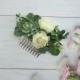 Flower Hair comb, Bridal hair comb, Ivory hair piece, Wedding headpiece, Wedding hair piece, Bridesmaids hair clip