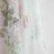 Chiffon silk scarf, hand painted silk, Wedding accessory, Bridal scarf, white floral scarf, silk art - made TO ORDER