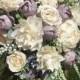 Sola Wood Ivory Lavender Bouquet, Ivory and Lavender Bride Bouquet, Peony, Dahlia Wedding, Eco Friendly, Keepsake, Forever Flowers by Gigi