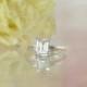 Herkimer Diamond, Emerald Cut Engagement Ring, Emerald Cut Solitaire Ring, Solitaire Ring, Herkimer Diamond Ring, Conflict Free Ring