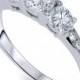 Engagement Ring Diamond Three Stone 1.00CT Diamond Ring 14K White Gold