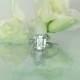 Emerald Cut Engagement Ring, Emerald Cut Ring, Diamond Alternative, Conflict Free Ring, Herkimer Diamond, Solitaire Ring, Emerald Cut Rings