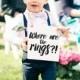 Funny Ring Bearer Sign "Where Are The Rings?" Ringbearer or Page Boy Banner for Wedding Ceremony 