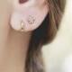 Tiny Flower Stud Earring, Small Diamond Earring, Dainty Post, Delicate Earring Set, Daisy Earring, Minimalist Jewelry Gold, 2nd Hole Earring