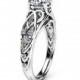 Celtic Moissanite Engagement Ring 14K White Gold Moissanite Ring Filigree Engagement Ring
