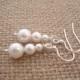 White Pearl Earrings, Pearl Drop Earrings, Wedding Jewelry, Bridesmaid Jewelry, Pearl Bridesmaid Earrings, Gift for Her, Anniversary Gift