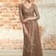 Party Dress Bronze Sequin Dress Ruched V Neck Bridesmaid Dress Long Sleeve Prom Dress Luxury Glitter Maxi Dress Long Evening Dress(HQ646)
