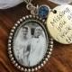 Custom Wedding Something Blue photo Memory charm  to attach to bride bouquet Gift for wedding bridal shower - Remembering Loved ones