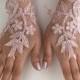 Wedding Gloves, Bridal Gloves, Pink lace gloves, Handmade gloves, Ivory bride glove bridal gloves lace gloves fingerless gloves