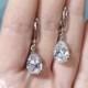 Crystal wedding earrings, silver bridal earrings, Cubic Zirconia Bridal Earrings, Bridal clip on Earrings,