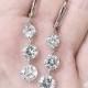 Crystal wedding earrings, silver bridal earrings, Cubic Zirconia Bridal Earrings, Bridal clip on Earrings, dangle earrings, silver earrings