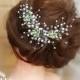 Green flower hair accessory, Bridal hair wreath, wedding wreath, vine Bridal, Hair sprig, Hair Piece Bridesmaid, green bridal vine