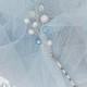 Bobby pins with beads, Bridal silver Bobby Pins, Set of 3 Hair Pins, Bridal Hair Accessory, blue Hair Piece Bridesmaid, blue bobby pins