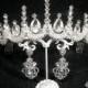 Sparkling wedding crown and silver earrings