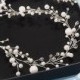 Thin light hair vine for wedding with Czech crystals and pearl beads. The wire is silvery, flexible and at the same time rigid, it will not lose its shape. The vine fastened to the hairstyle with hair pins or bobby pins. Delivery all over the world takes 