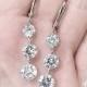 Crystal wedding earrings, silver bridal earrings, Cubic Zirconia Bridal Earrings, Bridal clip on Earrings, dangle earrings, silver earrings