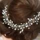Beige Hair Vine, Bridal hair wreath, wedding wreath, vine Bridal, Hair vine for bride, Hair Piece Bridesmaid, beige bridal hair accessory