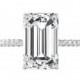 5.30 Carat Emerald Cut Moissanite & Diamond Hidden Halo Engagement Ring, Moissanite Engagement Ring, Anniversary Rings 12x8mm
